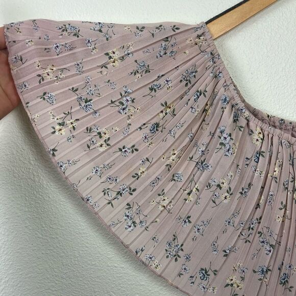 MELLODAY Pink Floral Off Shoulder Pleated Dress sz L - Picture 6 of 7